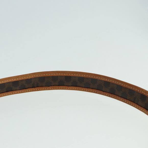 CELINE Macadam Canvas Shoulder Bag PVC Leather Brown Gold Auth 89237 - Picture 8 of 16